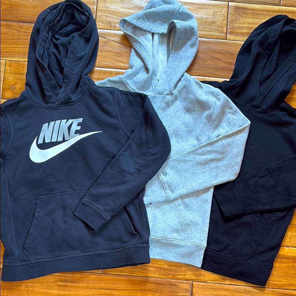 Nike Black and Gray Hoodies Trio